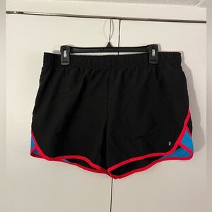 Xersion black mesh running shorts, size L large, pre-owned EUC